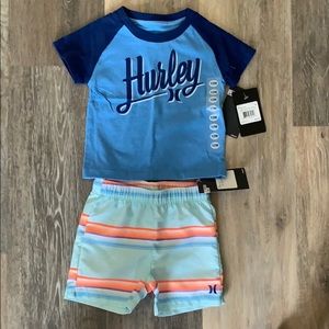 Baby boys Hurley 12 month 2 piece set.